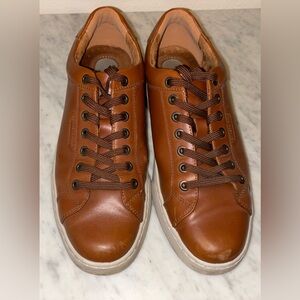 Kenneth Cole Mens Liam Sneakers Cognac Leather Size:8